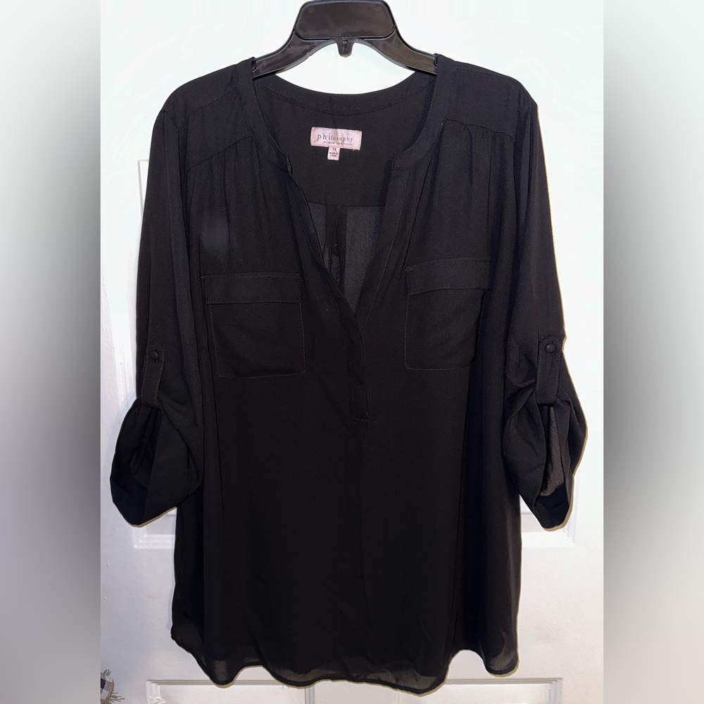 Philosophy black dress shirt size 1X